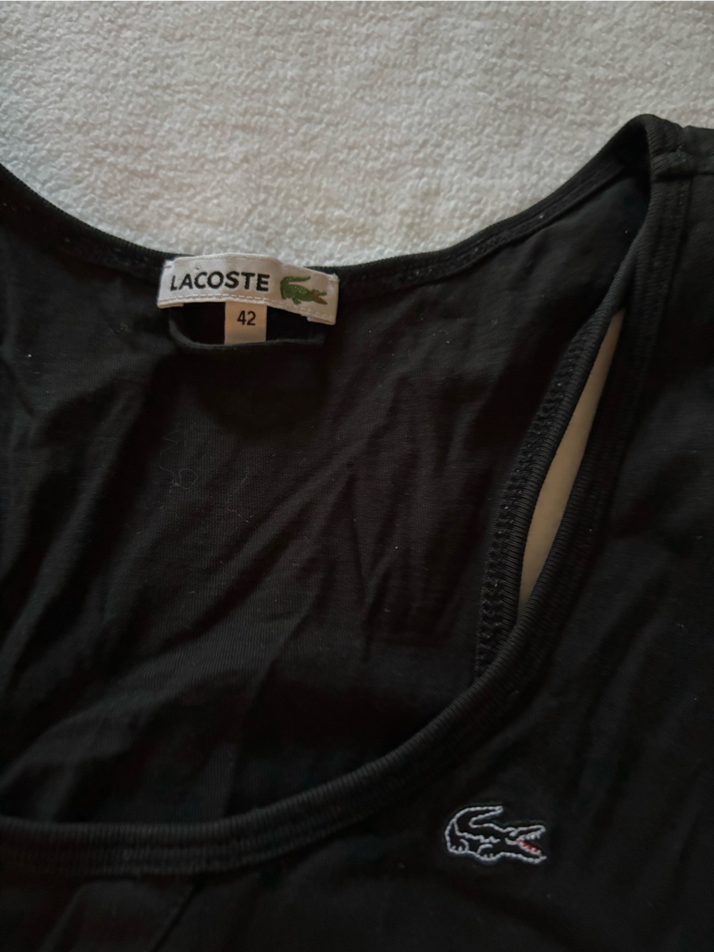 Lacoste Black  Tank dress with Crocodile Patch